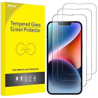 JETech Full Coverage Screen Protector for iPhone 14 6.1-Inch Film 3-Pack