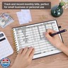 HAUTOCO Hardcover Bill Tracker Notebook Horizontal Monthly Bill Payment Organizer for Personal Budgeting Home Finance with 2 Storage Pocket Expense Checklist Tracking Planner 10.78 x 8'', Black
