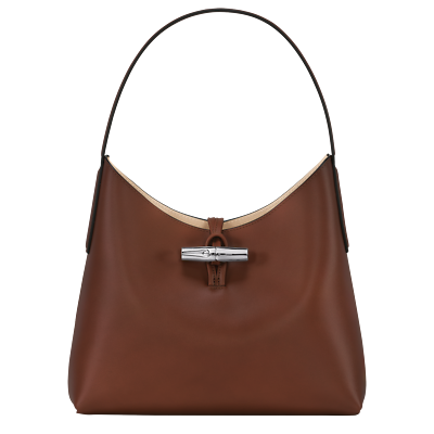 Longchamp Roseau Hobo Medium Leather Shoulder Bag NWT EBONY