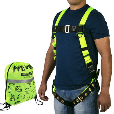 Safety Harness 1D Ring Grommets Fall Protection Full Body ANSI OSHA UL JORESTECH