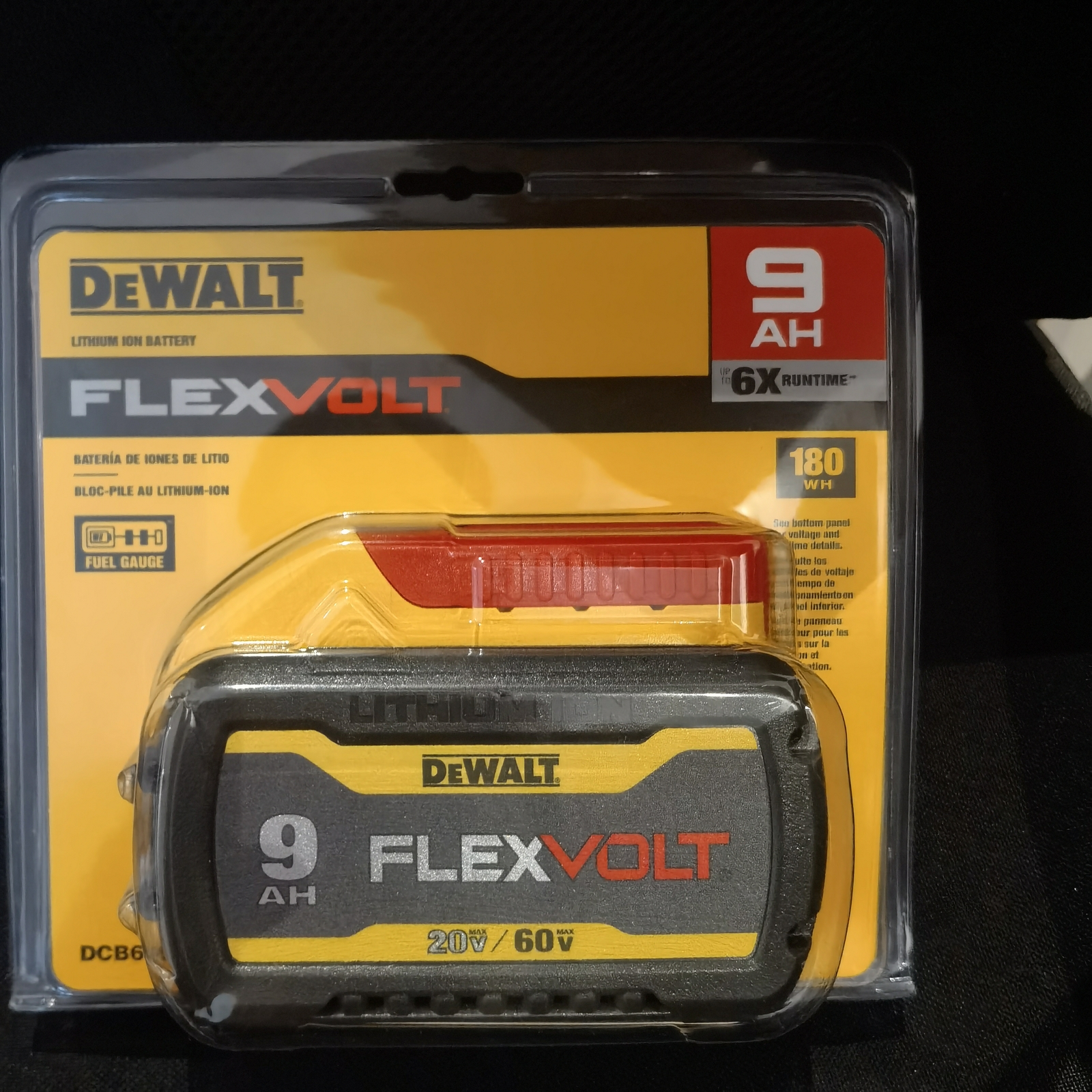 1PCS DEWALT DCB609 20V/60V MAX FLEXVOLT 9.0Ah Lithium-Ion Ba