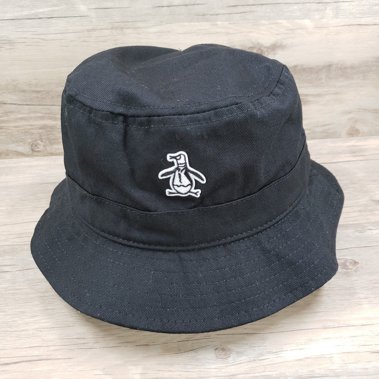Penguin Munsingwear Bucket Hat Cap OSFM Black Cotton Logo