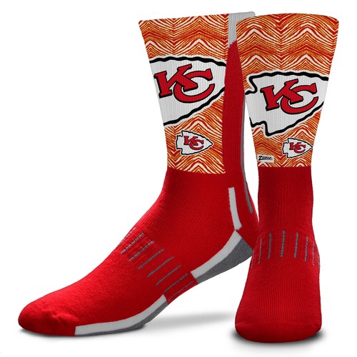 Носки Zubaz X FBF NFL для взрослых унисекс Kansas City Chiefs Phenom Curve Crew