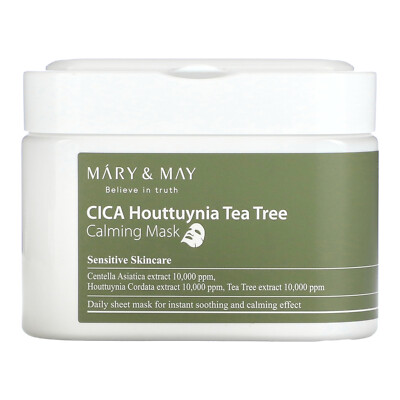 CICA Houttuynia Tea Tree Calming Beauty Mask, 30 Sheets, 14.1 oz (400 g)