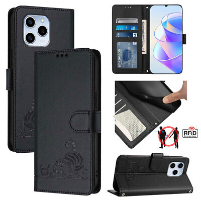 For Honor 60 SE New Fashion Kitten PU Phone Holste