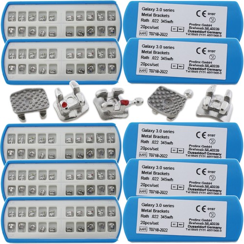 10 Set Dental Orthodontic Brackets Twin Metal Braces Roth