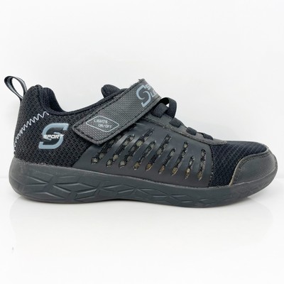 

Skechers Boys S Sport Lights F132-2 Черная повседневная обувь Кроссовки Размер 3, Черный, S Sport Lights
