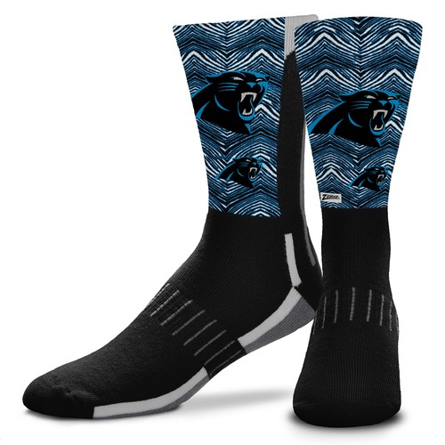 Носки Zubaz X FBF NFL для взрослых унисекс Carolina Panthers Phenom Curve Crew