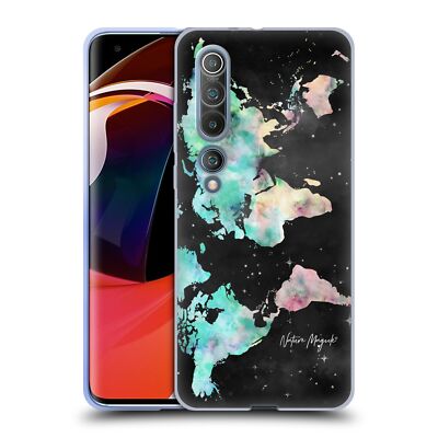 OFFICIAL NATURE MAGICK WATERCOLOR WORLD MAP TEAL PINK GEL CASE FOR XIAOMI PHONES