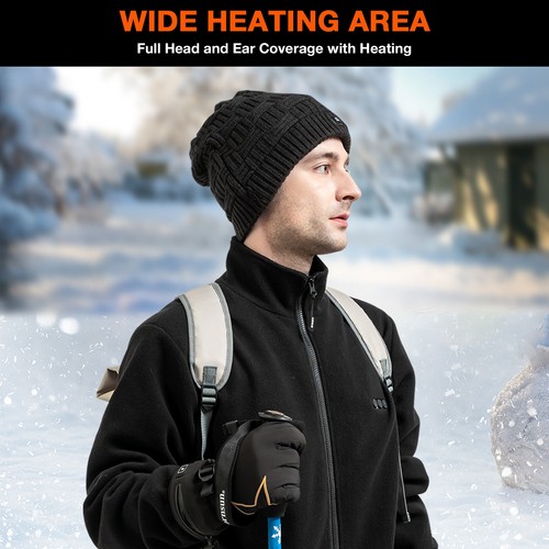 DUKUSEEK Heated Hat Electric Winter Heated Beanie Hat,Rechargeable Battery 2023