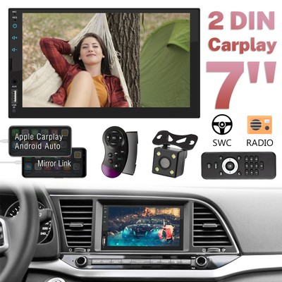 7'' Car Stereo Radio Apple Carplay & Android Auto Play BT FM AUX MP5 Double 2Din