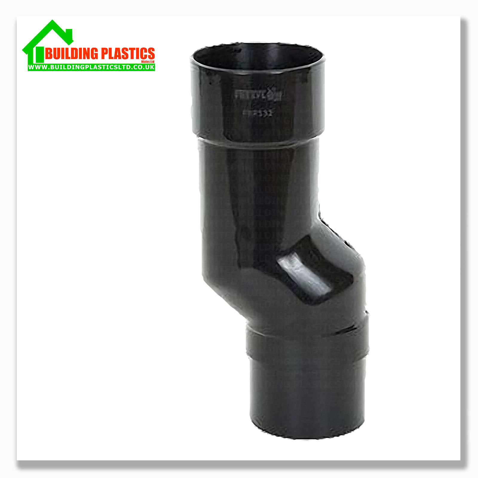 HALF ROUND BLACK GUTTER, DOWNPIPE & FITTINGS 112mm GUTTER & 68mm PIPE