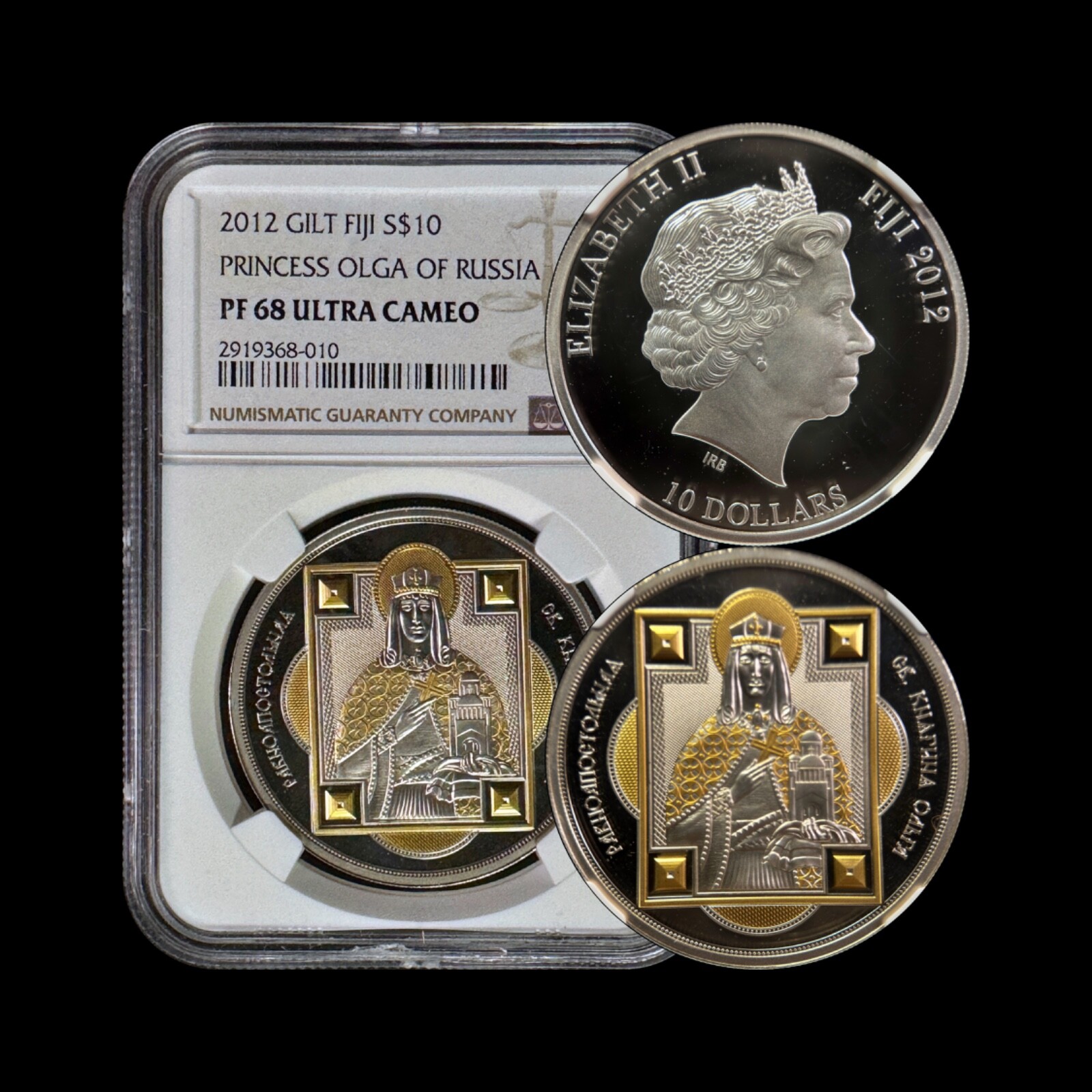 FIJI. 2012, 10 Dollars, Silver - NGC PF68 - Saint, Olga