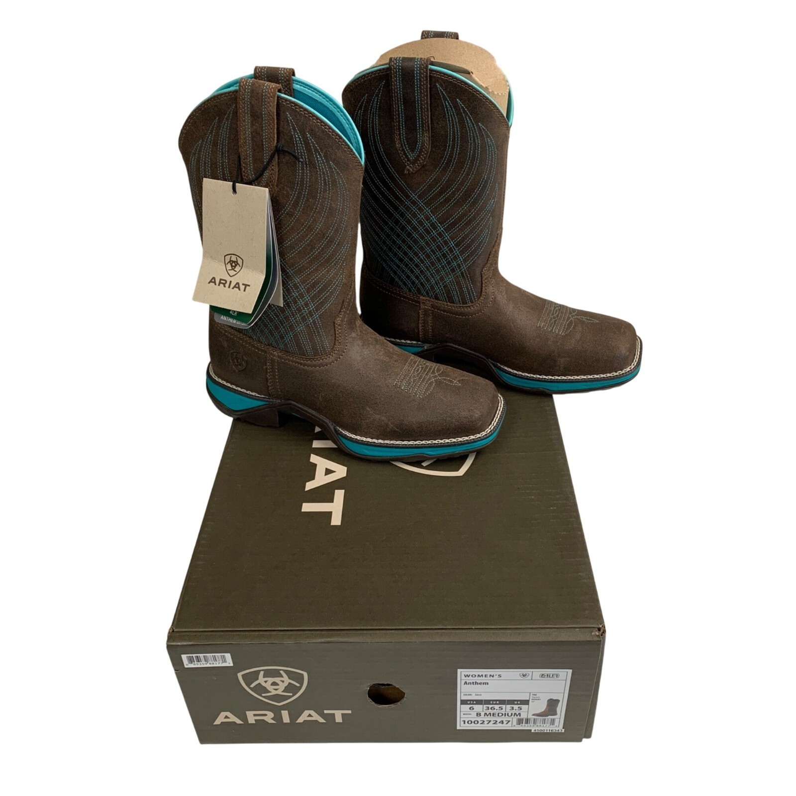 Ariat Womens Anthem Square Toe Western Boots Sz 6 B Java