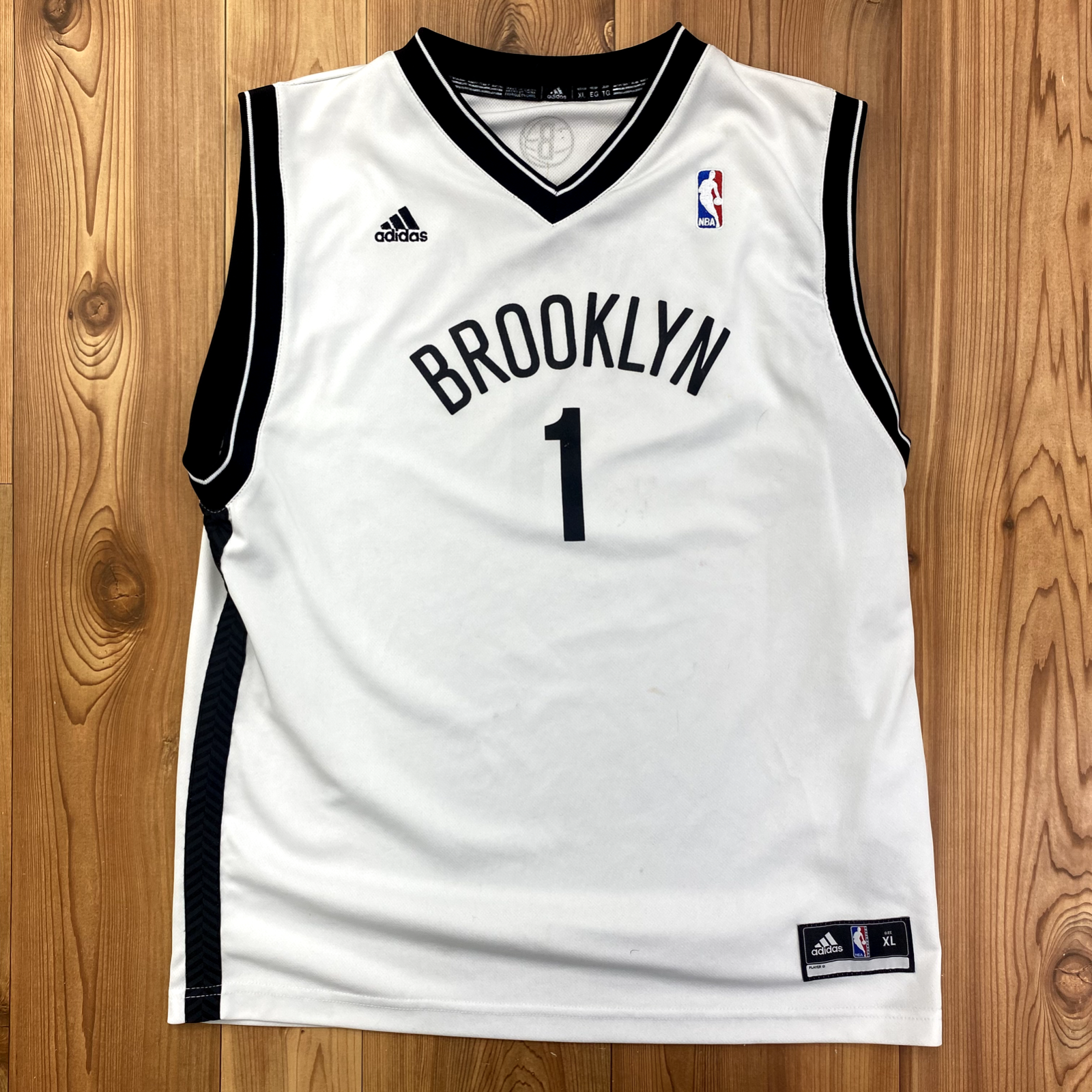 Adidas Brooklyn Nets NBA 1 Basketball Jersey SS Men's sz S Black White  7912A