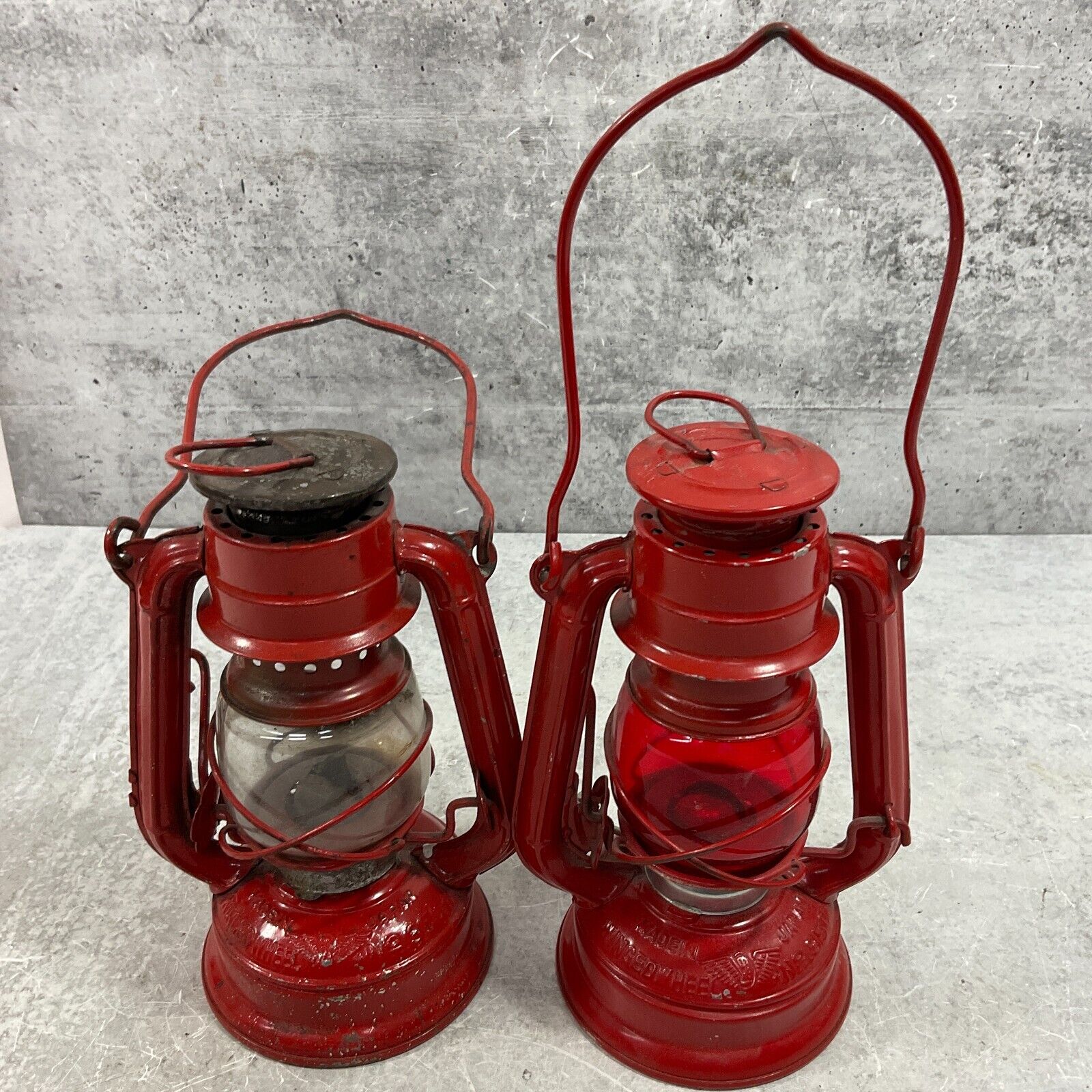 Vintage Lot of 2 c1960s Winged Wheel No 350 Lanterns 7 Vintage Lot of 2 c1960s Winged Wheel No 350 Lanterns 7