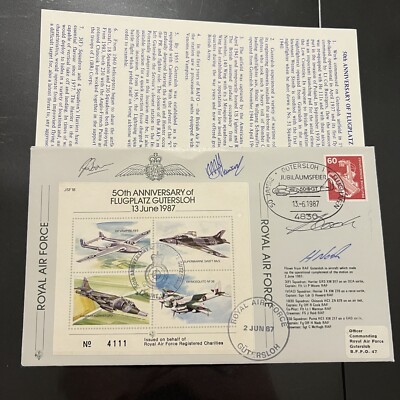 RAF Cover Signed by Four Squadron Pilots - 50th of Flugplatz Gutersloh - JSF 18
