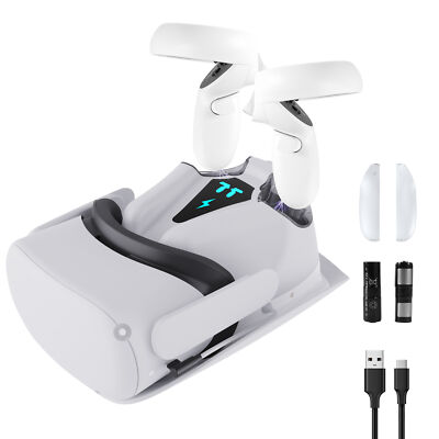 Charging Dock Set for Oculus Quest 2 Headset Controller Stand Magnetic Cable Set
