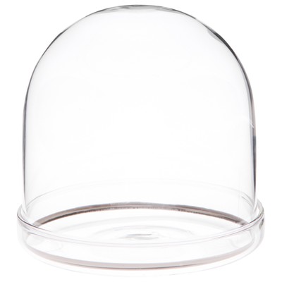 Plymor 4'' x 4'' Glass Display Dome Cloche with Silver Rim (Clear Glass Tray Base)