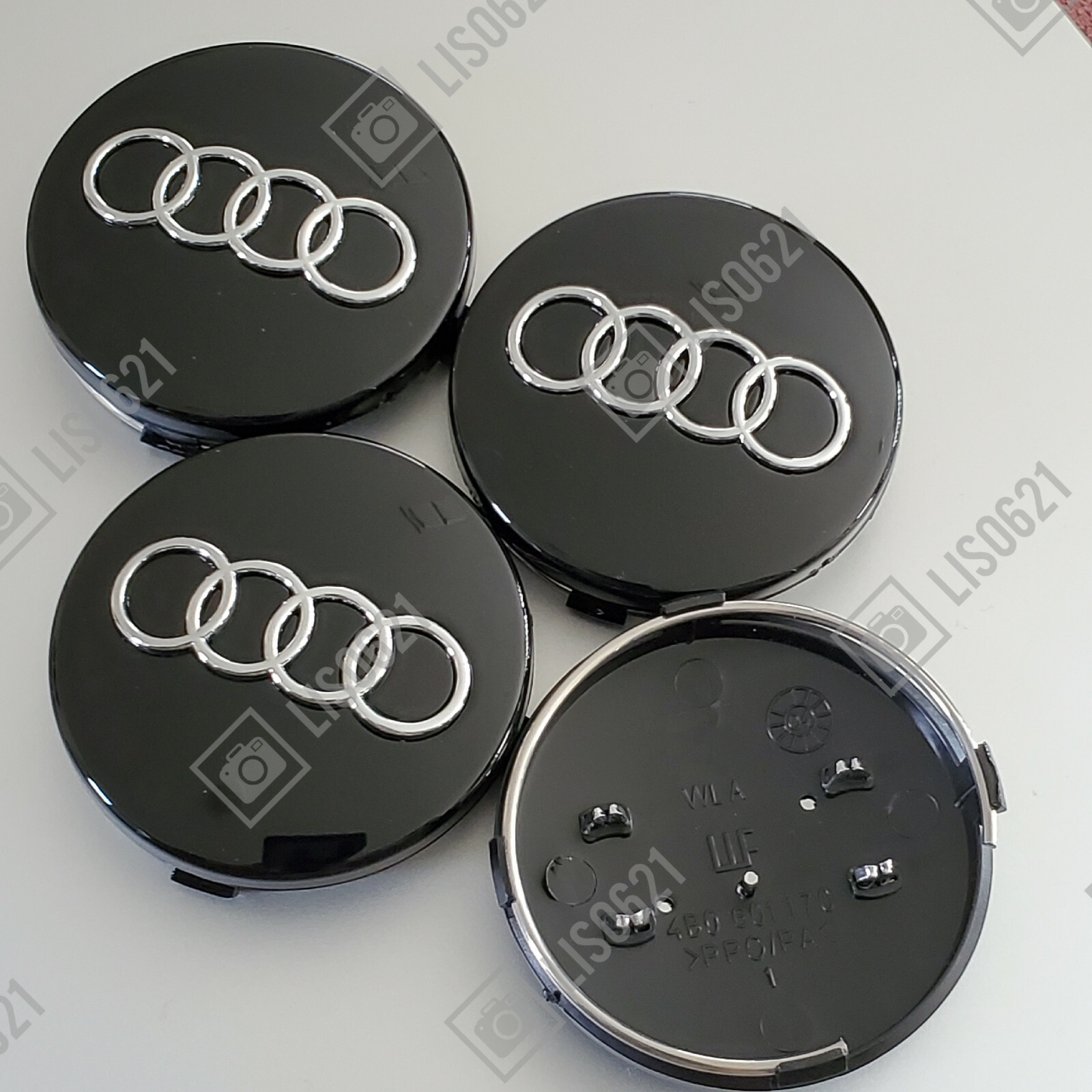 4 Black Wheel Rim Center Hub Caps 60mm Fits Audi A3 A4 A6 A8 S4 Tt Q7 S4 S6 S8 New for sale in