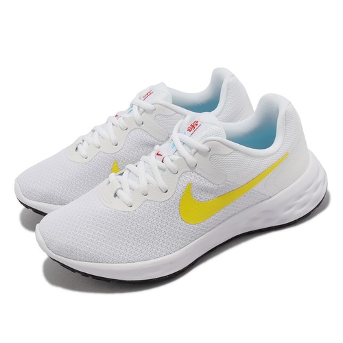 

Женские кроссовки для бега Nike Wmns Revolution 6 NN White Opti Yellow DC3729-105, Белый, Wmns Revolution 6 Nn