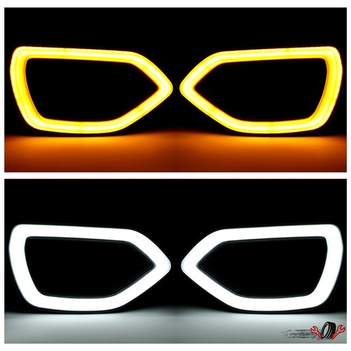 Для Dodge Charger SRT Scat Pack 15-21 Решетка радиатора с дымчатыми линзами, светодиодные фонари белого и желтого цветов