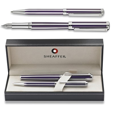 Sheaffer Intensity Violet/Chrome Medium Fountain and Ballpoint Pen Set 9232