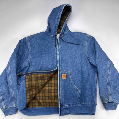 Vintage Carhartt Denim Jacket Blanket Lined Mens XL J08 DST Vintage Carhartt Denim Jacket Blanket Lined Mens XL J08 DST