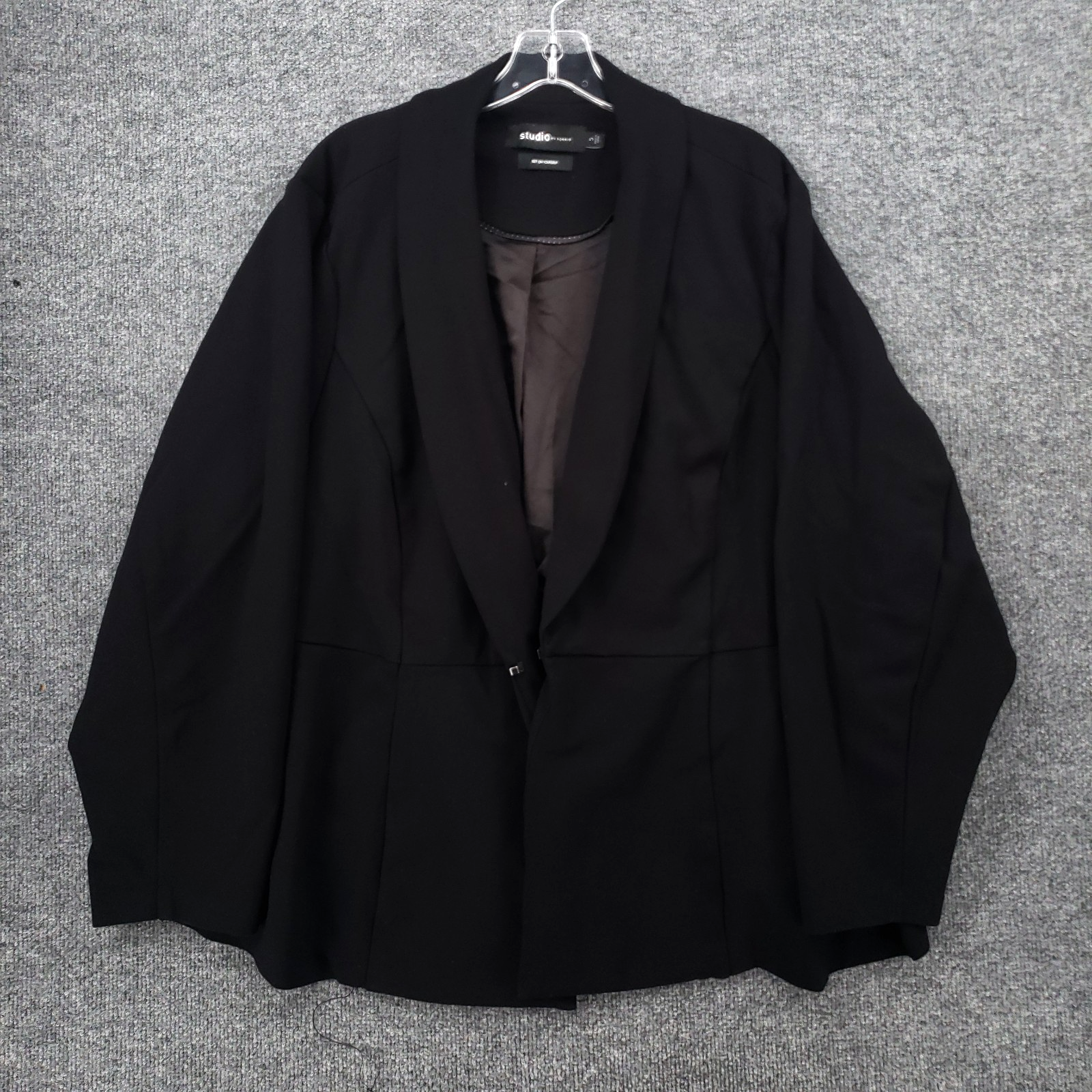 Torrid Studio Blazer Womens 5 US 5X Plus Black Bet On Yourself Shawl Jacket