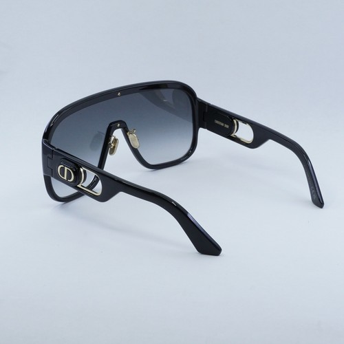 Pre-owned Dior Bobbysport M1u 10a1 Shiny Black/gradient Smoke 00--135 Sunglasses In Gray