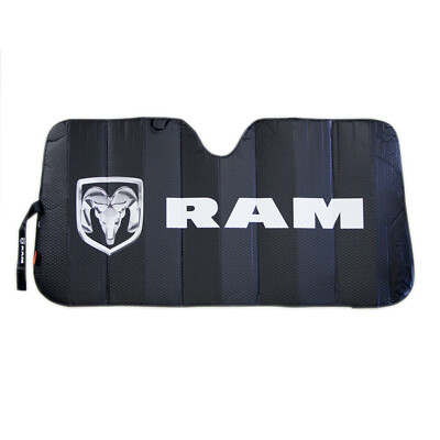 New RAM Black Car Truck Suv Van Front Windshield Accordion Folding Sun Shade