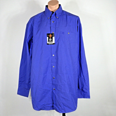 NWT  George Strait Troubadour Collection Mens XLT Blue Periwinkle L/S Wrangler