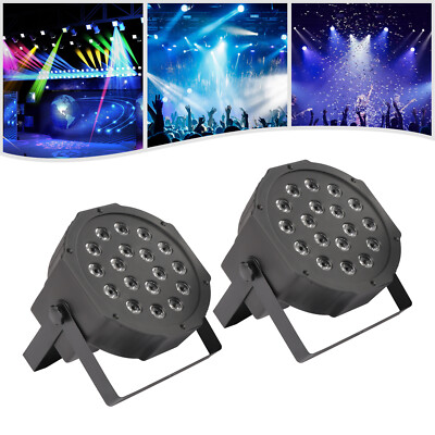 2pcs 18LED RGBW PAR Light Stage Lighting DMX512 DJ Disco Party Beam Lamp