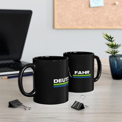 Deutz Fahr Tractor Logo 11oz Coffee Tea Black Mug