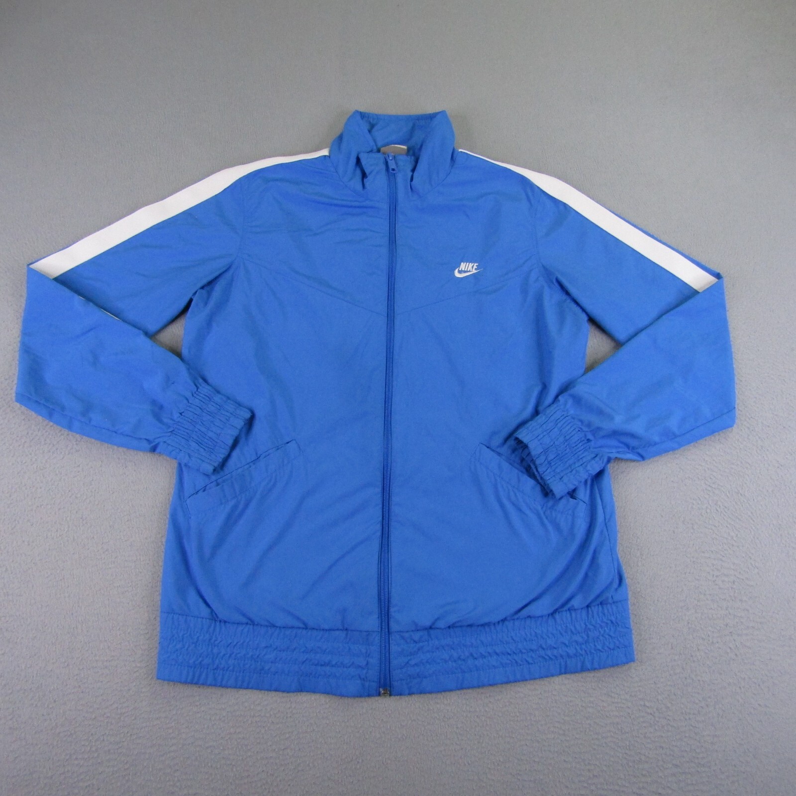 Nike Jacket Boys Large Blue Full Zip Track Coat White Nike Jacket Boys Large Blue Full Zip Track Coat White