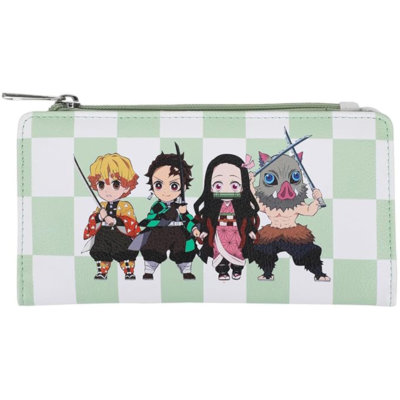 Bioworld Demon Slayer Chibi Characters Checkered Bifold Wallet NEW