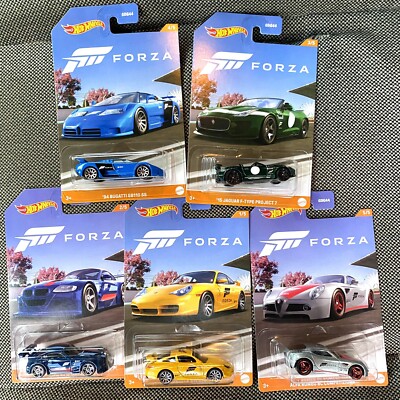 2023 Hot Wheels FORZA Set of 5 - Bugatti Porsche BMW Jaguar Alfa