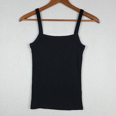 COS Tank Top Womens XS Black Slim Fit Ribbed Jersey Workwear City Modern