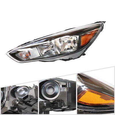 For 2015-2018 Ford Focus Left Driver Side Halogen Headlight Headlamp w/ LED DRL 