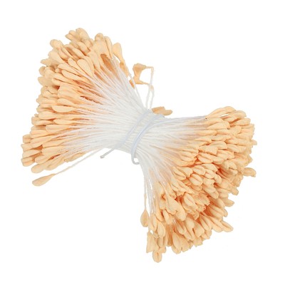 2.5mm Double Heads Flower Stamen, 340 Pcs Artificial Flower Stamen Pistil, Beige