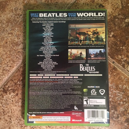 Xbox 360 Rock Band Wireless Drum Set & Stand & Beatles Game & Drumsticks  Tested