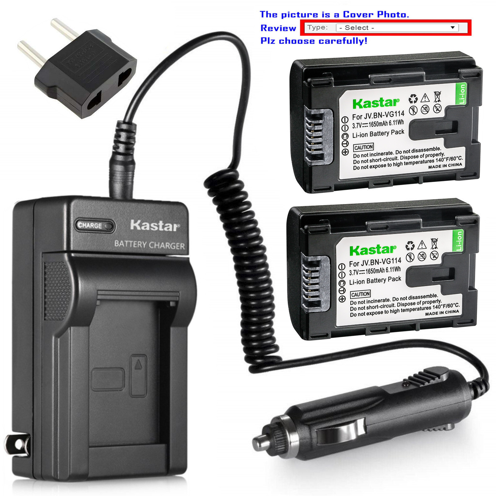 JVC BN-VG119・VG114バッテリと充電器AC-11セット JVC BN-VG119・VG114バッテリと充電器AC-11セット jvc