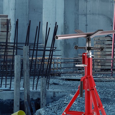 V Head Portable Folding Steel Jack Stands 28-52in Adjustable Height 2500Lbs Load