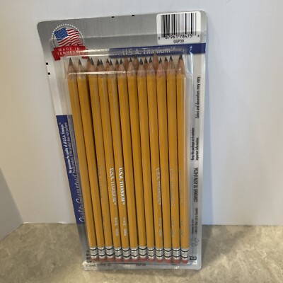 USA Titanium Premium Wood #2 Pencils, Sharpened, Long Lasting Erasers (24 Count)