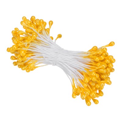150-Pack 3mm Mini Double Heads Artificial Flower Stamen Pistil [Orange Yellow]