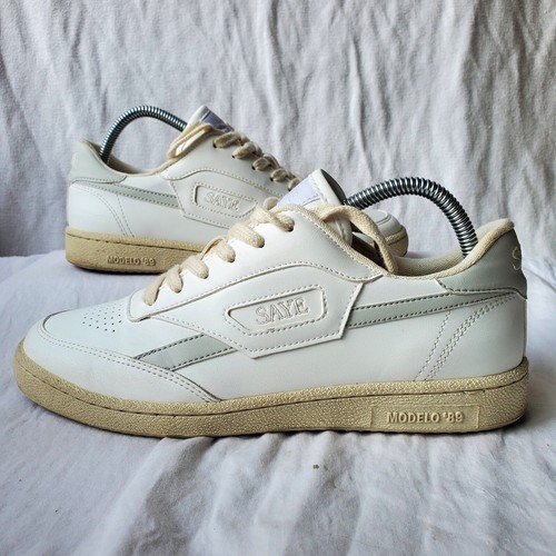 SAYE MODELO '89 Vegan Leather Sneakers Shoes White/Gray Size