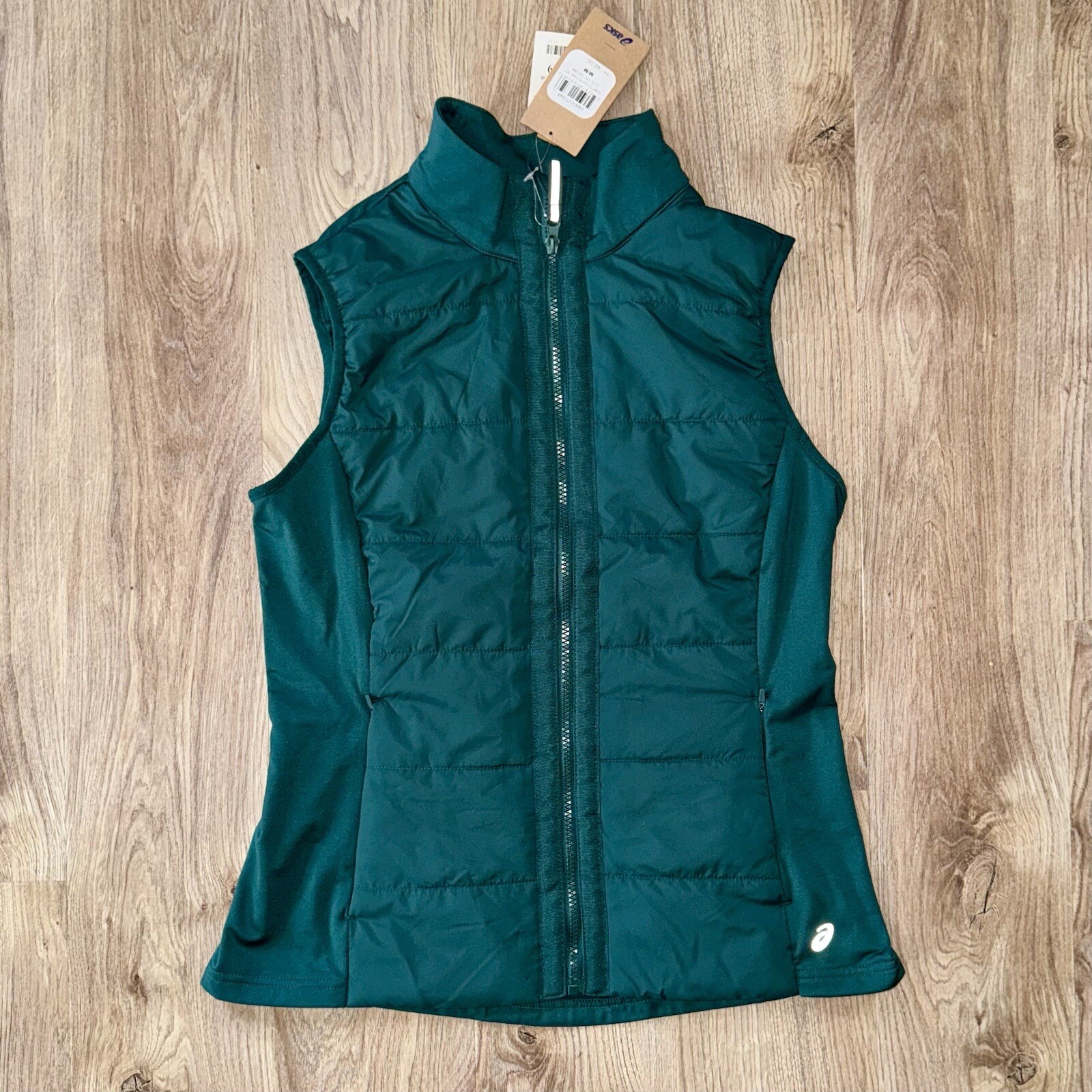 ASICS Women's Knit FLC Quilted Panel Vest Green GR284 Medium ASICS Women's Knit FLC Quilted Panel Vest Green GR284 Medium
