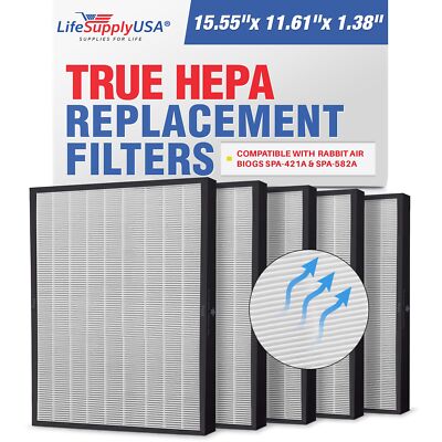 True HEPA Air Cleaner Filter Replacement Compatible with Rabbit Air BioGS