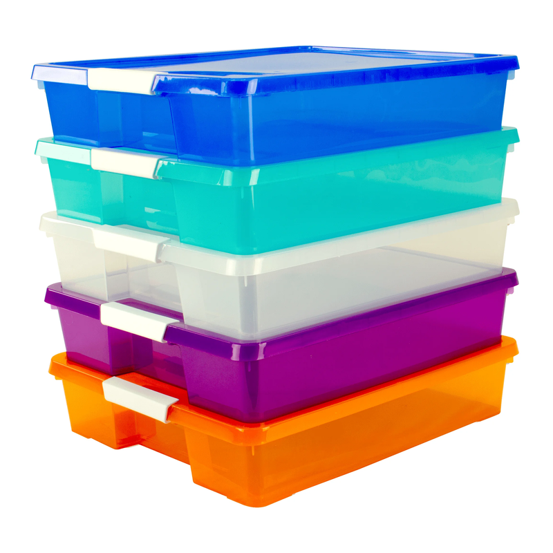 12X12 Stack & Store Box, Assorted Colors, Case of 5