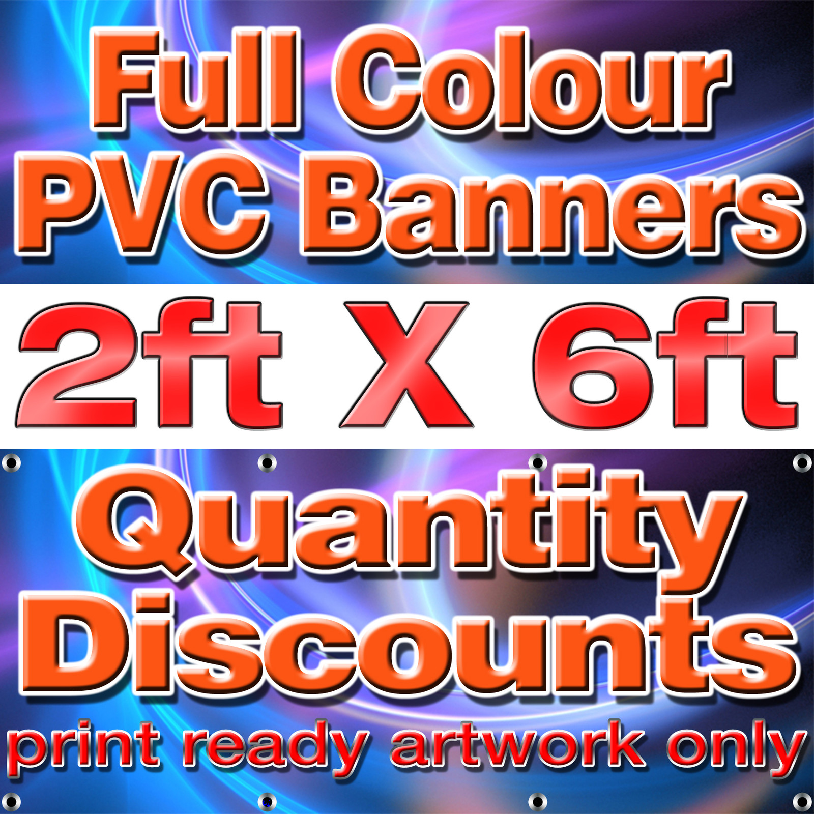 6 ft x 2 ft PVC VINYL BANNER Custom Printed OUTDOOR ADVERTISING Free